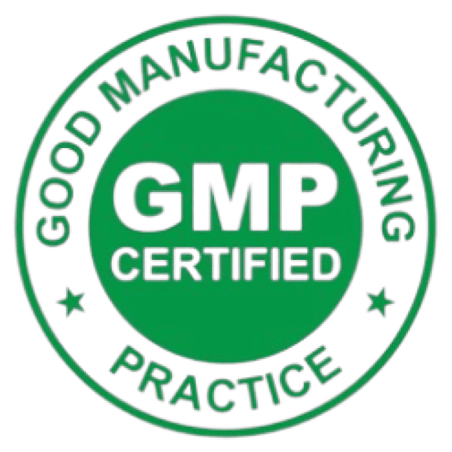 Good Manufacturing Practices cGMP certified facility badge